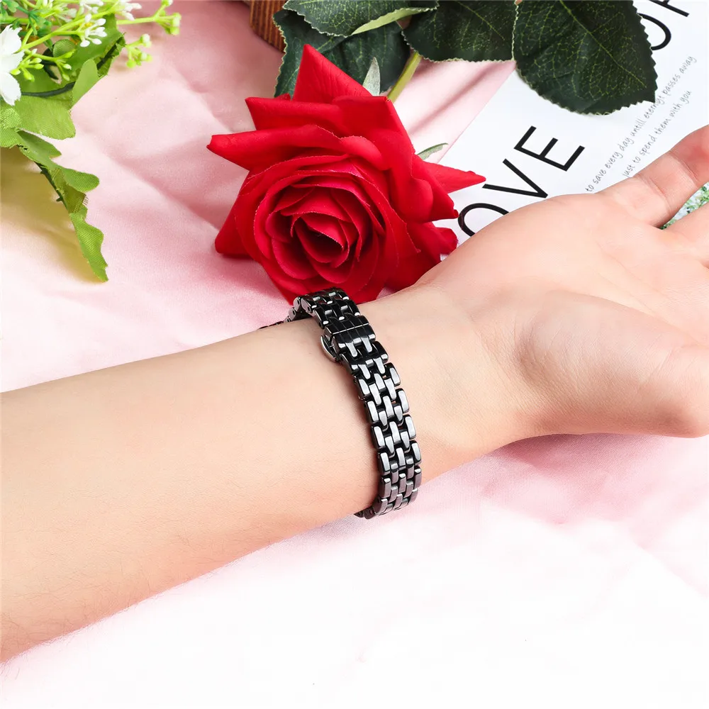 Luxury Ceramic Wistband for Xiaomi Mi Band 7 6 5 4 3 Watch Bracelet Replacement Strap for MIband Belt with Metal Bumper Frame