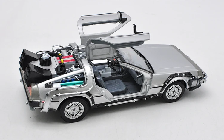 1:24 Масштаб литой авто рисования Office на возраст 1 2 3 машина времени DeLorean DMC 12 модель