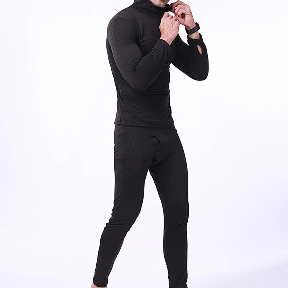 

Fashion New Men Winter Long Sleeve Zipper Top Pants Skinny Thermal Underwear Set Warm Outfit