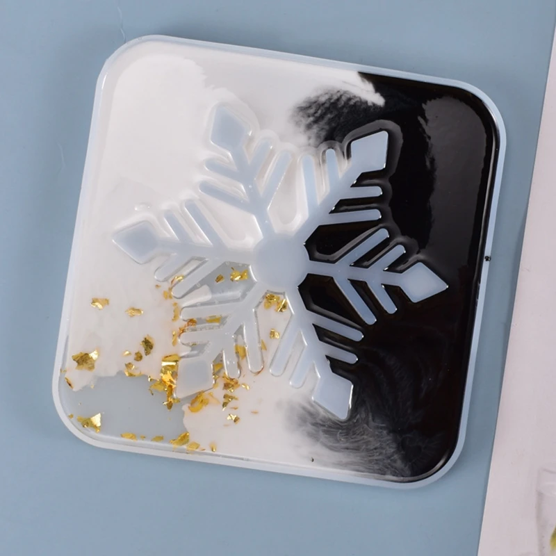 

Epoxy Resin Cup Mat Crafts Mold Hollow Snowflake Coaster Casting Silicone Mould MXME