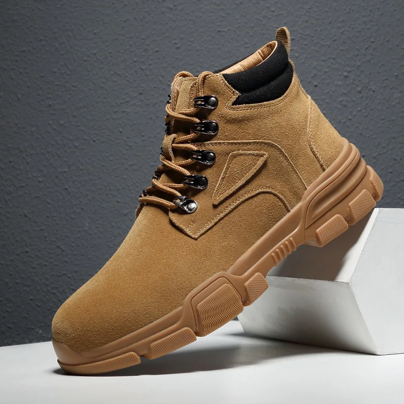 Мужские ботинки из натуральной кожи на толстой нескользящей подошве | Обувь
