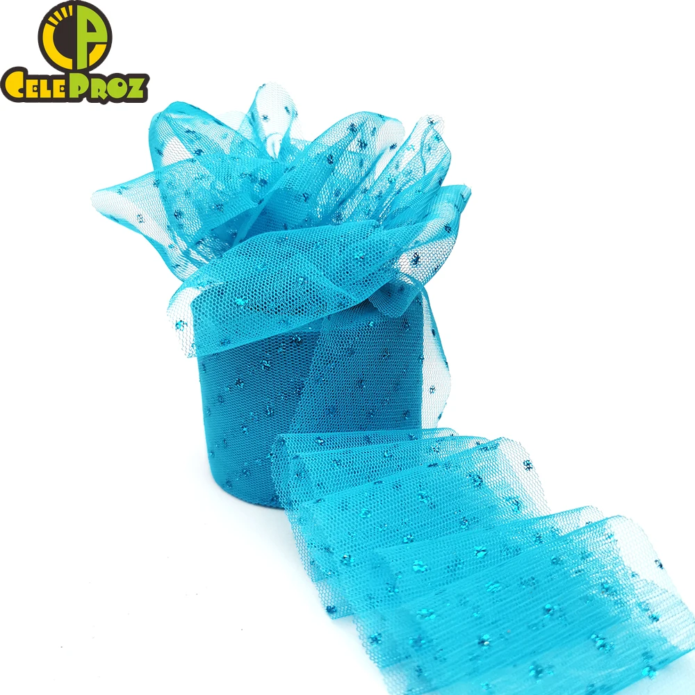 Блестящий тюль 6 см сверкающие блестящие сетчатые ленты с блестками в рулоне