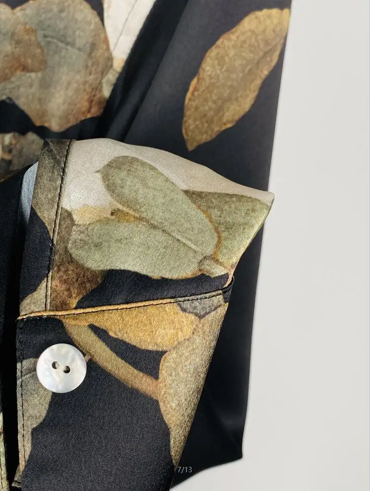 

Spring Women's 2021 New Pajamas Style Retro Print Long Sleeve Fashion Dress