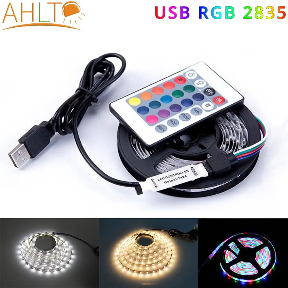 

СВЕТОДИОДНАЯ лента SMD 2835 RGB с USB, 24K, 12 В, неоновый шнур, освещение для комнаты, s-Декор, ТВ, Рождественский свет, Ночной светильник, настенные пот...