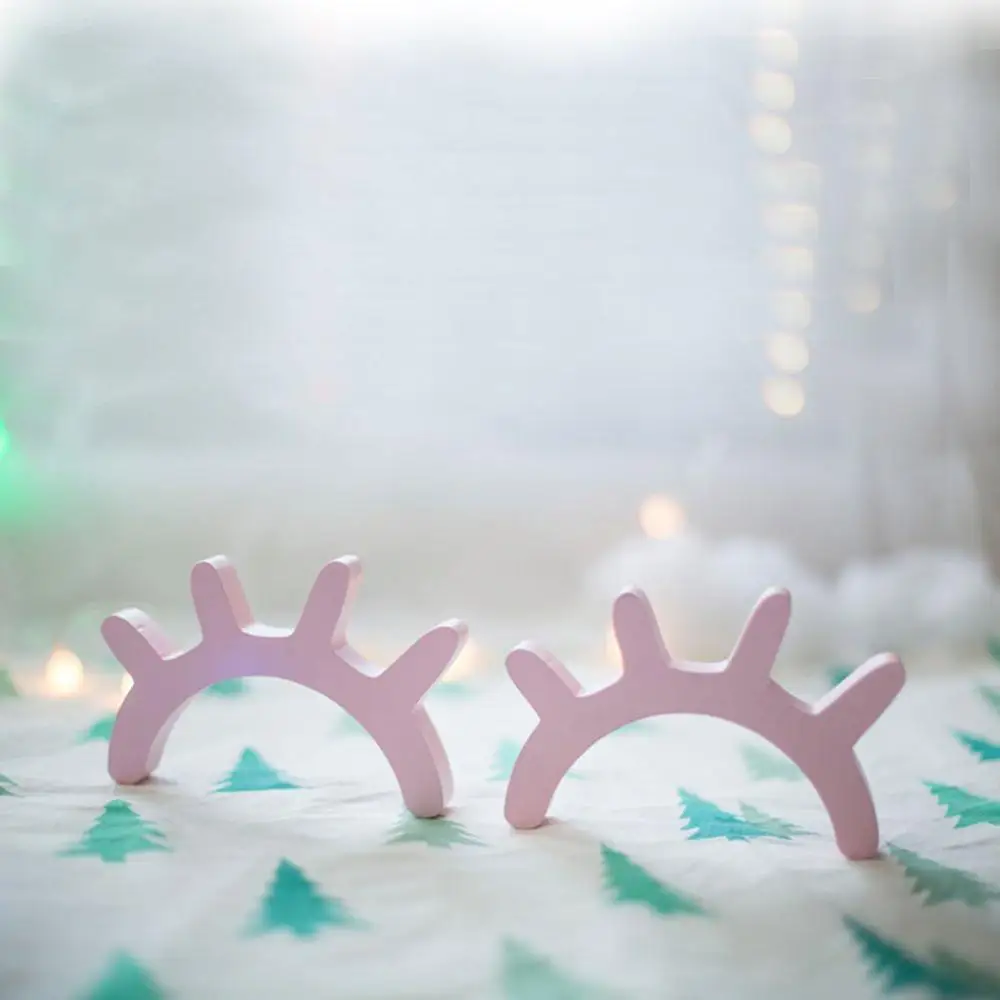 Nodic деревянная ресница украшение стены сонные глаза наклейка на стену для