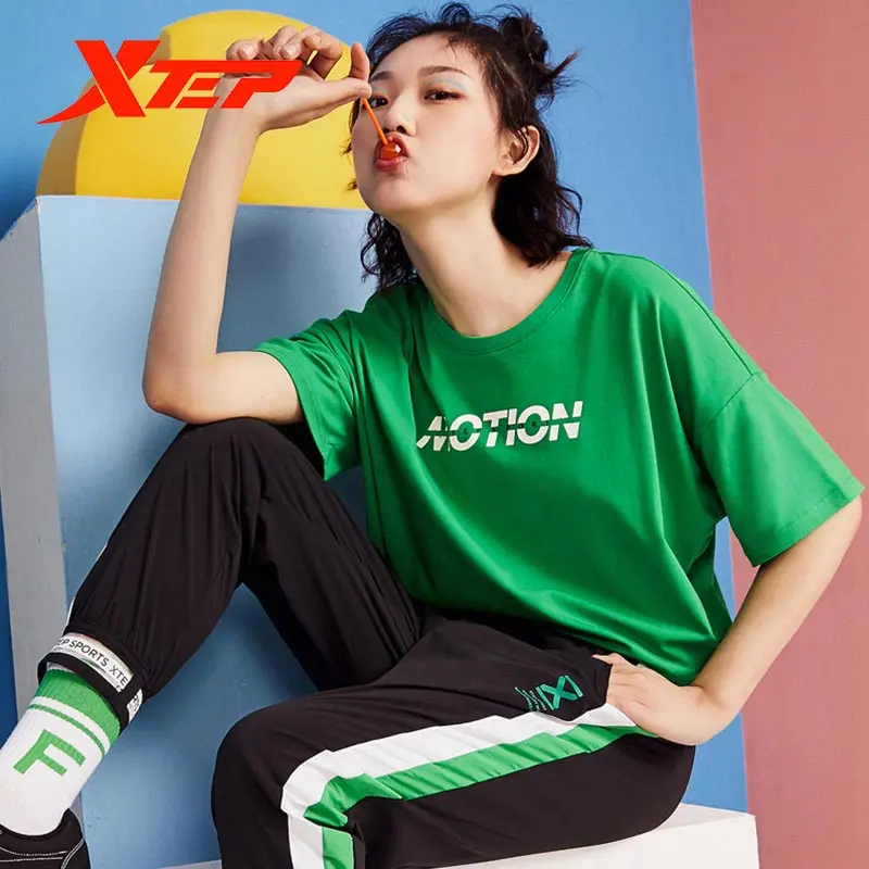 

Xtep Women's Short Sleeve T-Shirt Running Short Sleeve Sports Round Neck T-Shirt 880228010119