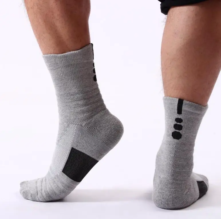 Мужские носки для баскетбола с цифровой печатью хлопковые бега Нескользящие