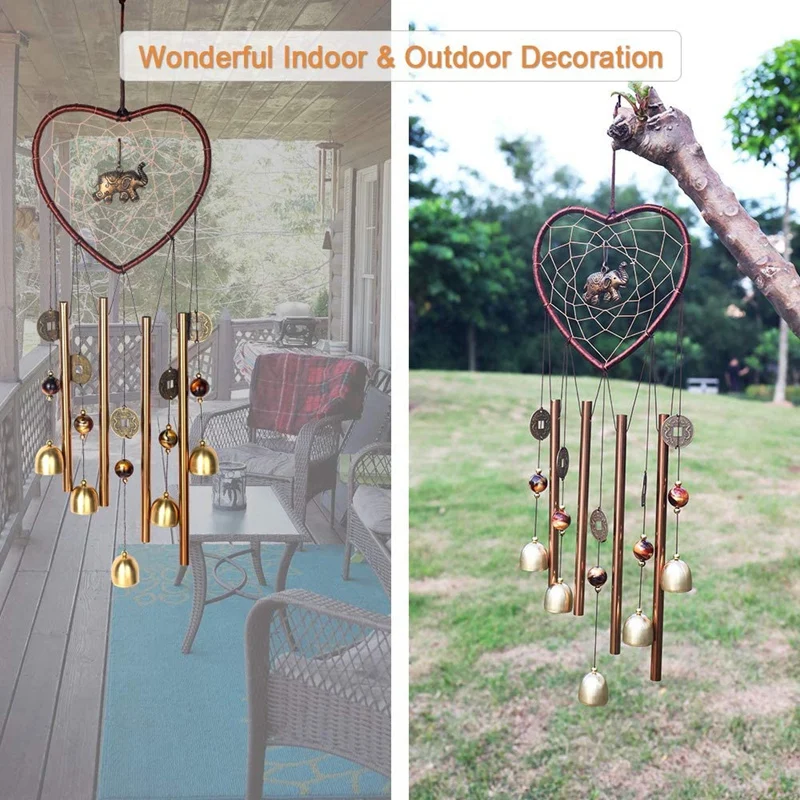 Elephant Wind Chimes Outdoor/Indoor Catcher Metal Bell Mom For Garden Yard Patio Home Room Window Decor | Дом и сад