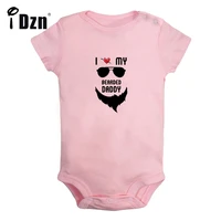 i love my bearded daddy baby boys fun rompers baby girls cute bodysuit infant short sleeves jumpsuit newborn soft clothes