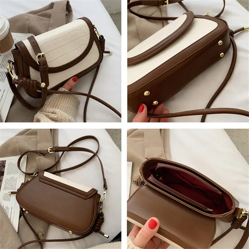 

Women Shoulder Bag Small PU Leather Fashion Female Crossbody Bag Light With Stone Pattern Youth Daily Bag For Appointment work