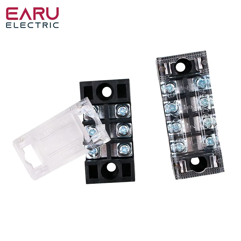15A 600V Dual Row Barrier Screw Terminal Block Wire Connector TB Series 3 4 5 6 8 10 12 16 20 Positions Ways Factory Wholesale |
