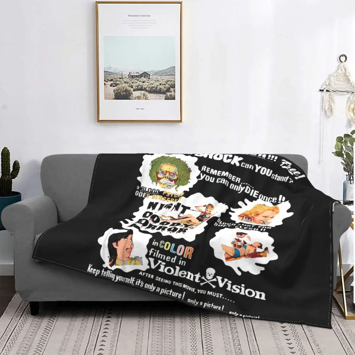 Ночник кровавого ужаса фланелевые гобелены домашний декор кемпинг в машине