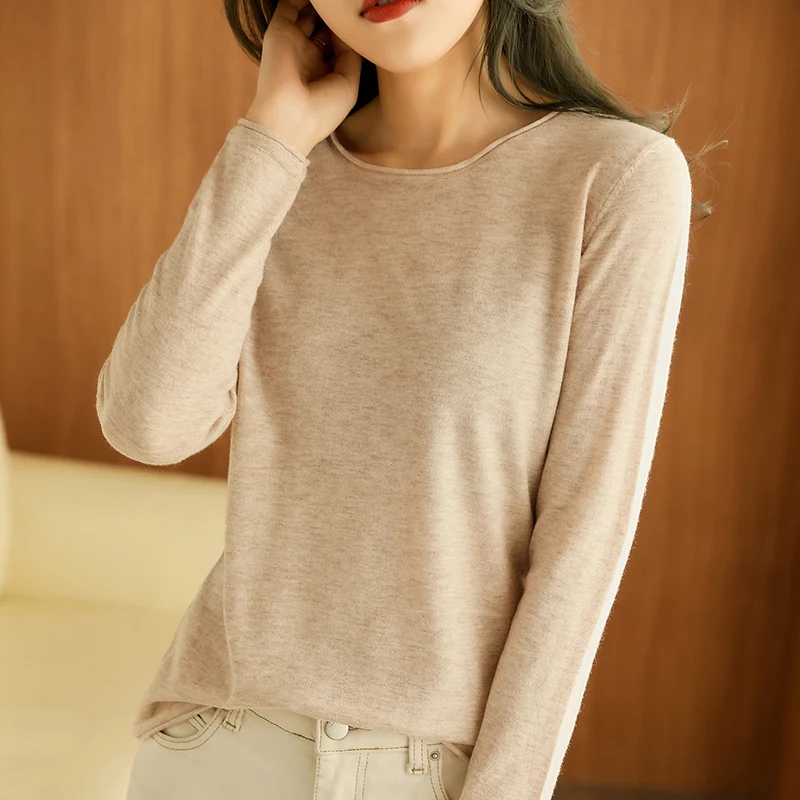 Cashmere Knitted Sweater Women O-Neck Elasticity Long Sleeve Standard Knitwear Autumn Winter Fashion Female Soft S-2XL Jumper | Женская