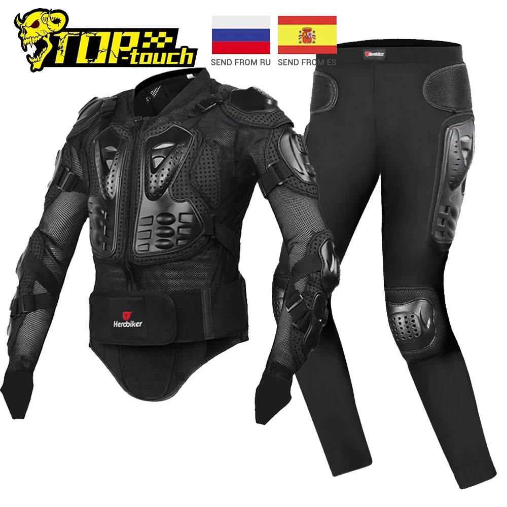 

HEROBIKER Motorcycle Jacket Pants Suit Racing Body Armor Protective Gear Men Motocross Jacket Moto Motorbike Equipment Clothing