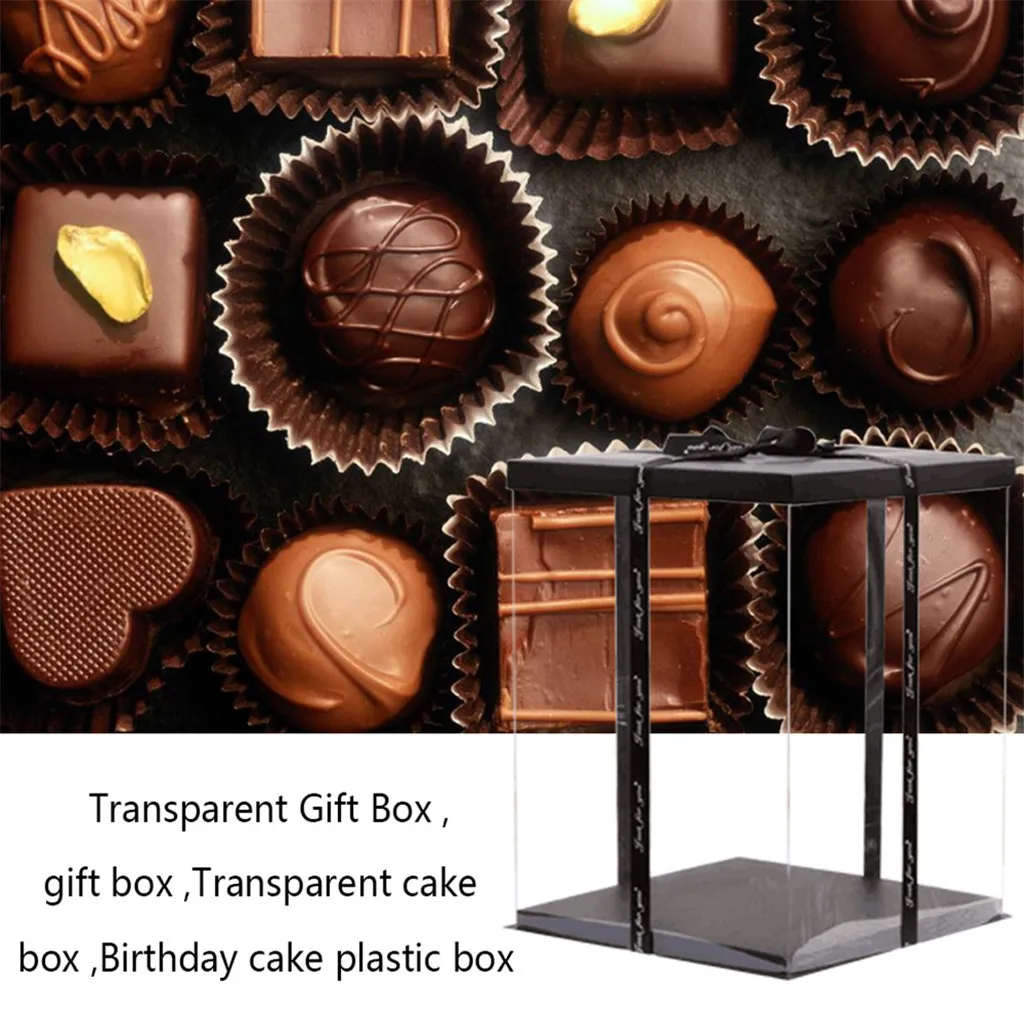 Drawstring Christmas Gift Bags Transparent Box 30x40cm Holiday Storage Desktop Display Stand#g30 2021 | Дом и сад