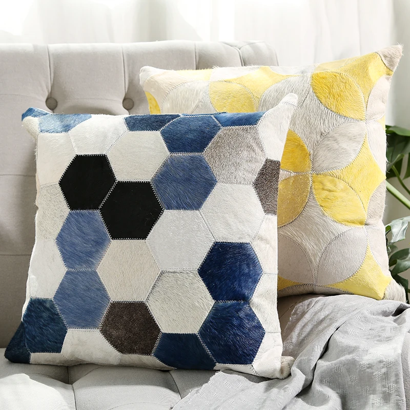 Уникальная серая и цветная наволочка из воловьей кожи новейшая натуральной