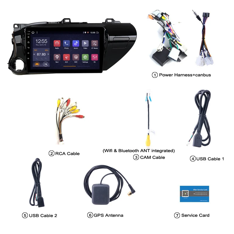 10.1 inch screen Android 8.1 car radio gps navigation stereo system multimedia player for Toyota Hilux 2016-2018 no 2 din dvd | Автомобили