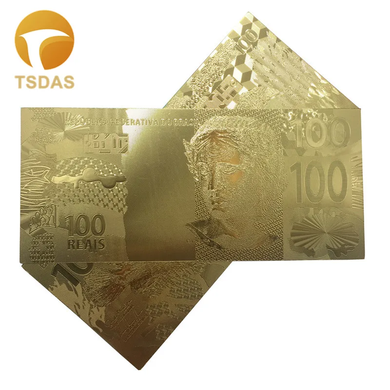 Сувениры подарки Позолоченные водонепроницаемые банкноты Выгравированные