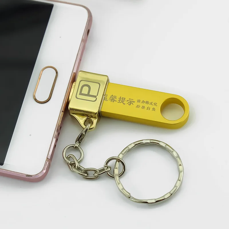 Металлический OTG адаптер Type-c к micro USB с цепной пряжкой Android мобильный телефон Type-C 2 0
