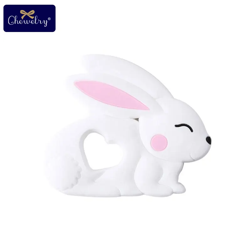 White rabbit 1 шт Силиконовые Прорезыватели грызунов животных силиконовый кулон с лисичкой Детские трофеи детский Прорезыватель без БФА, силиконовый шарики Дети Товары игрушки - Цвет: White rabbit