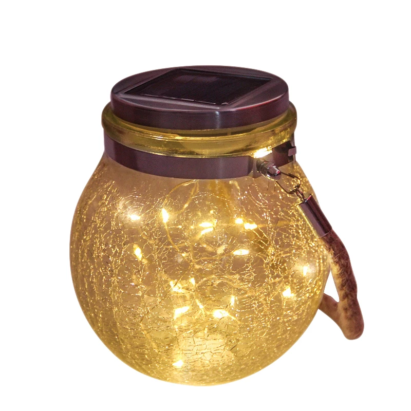 

Светодиодный светильник на солнечной батарее, стеклянная Водонепроницаемая подвесная ламсветильник с веревкой, ландшафтное украшение для...