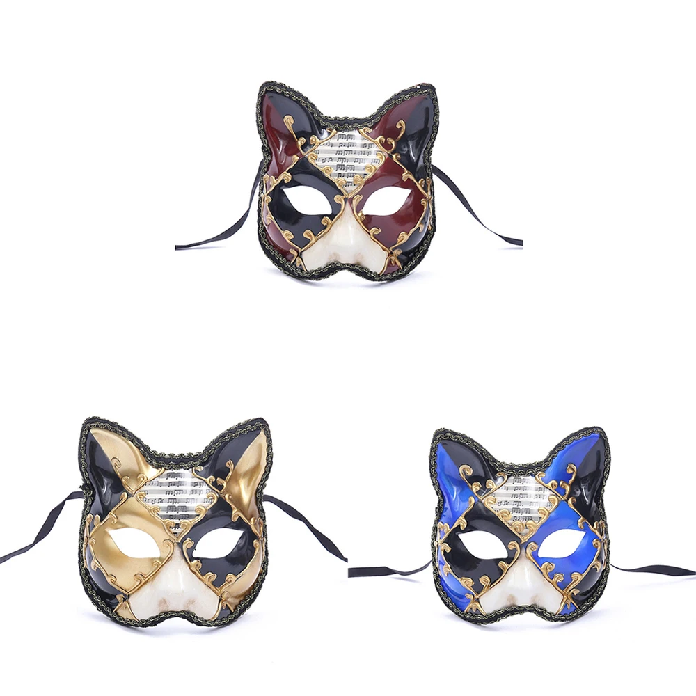 Детские маскарадные маски с милым котом на Хэллоуин Рождество венецианские