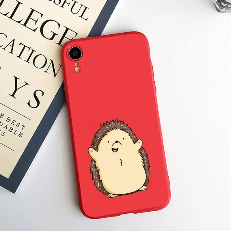 

Lovely cartoon hedgehog animal Phone Case Candy Color for iPhone 6 7 8 11 12 s mini pro X XS XR MAX Plus