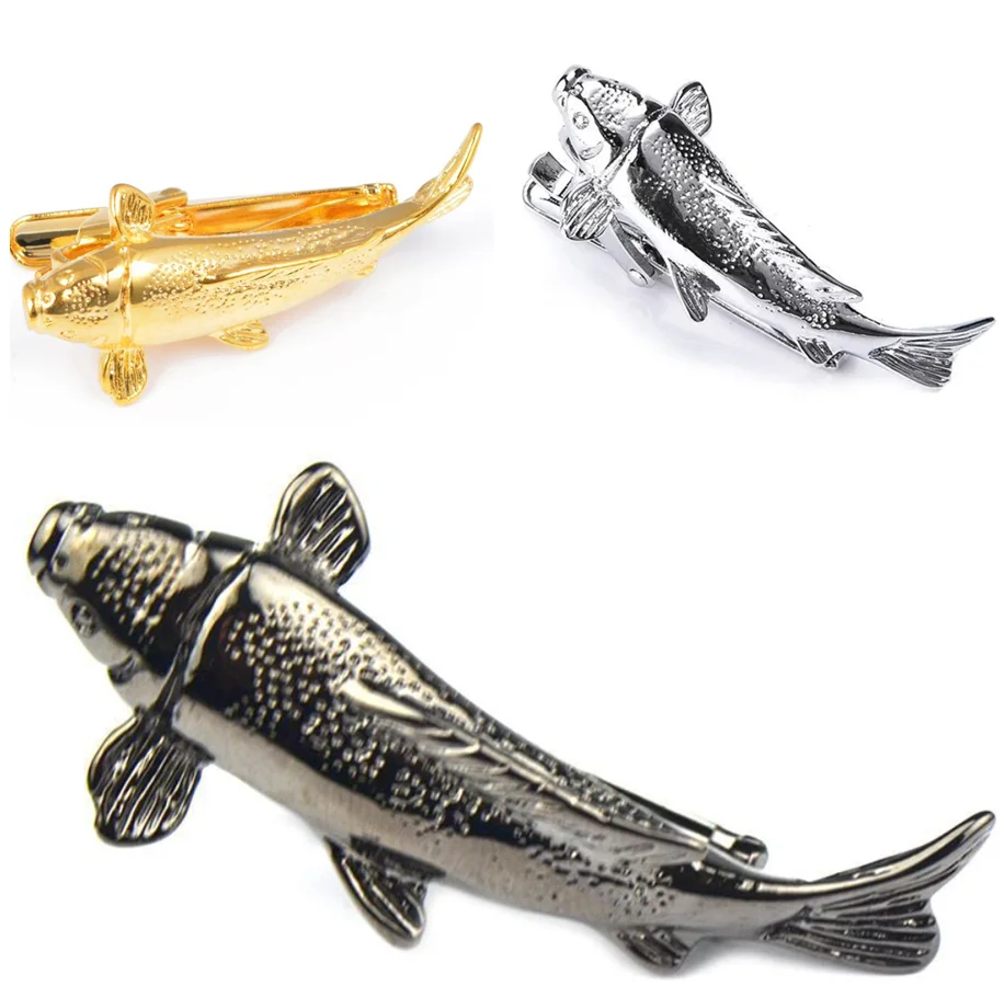 Зажим для галстука с медным покрытием 10 шт./лот яркая рыба на удачу булавки