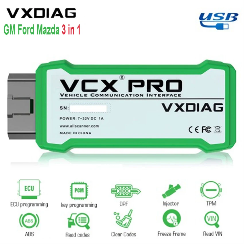 [VXDIAG Дистрибьютор] VXDIAG VCX NANO PRO для GM/Ford/Mazda/VW/HONDA/VOLVO/TOYOTA/JLR 7 в 1 OBD2 автомобильный