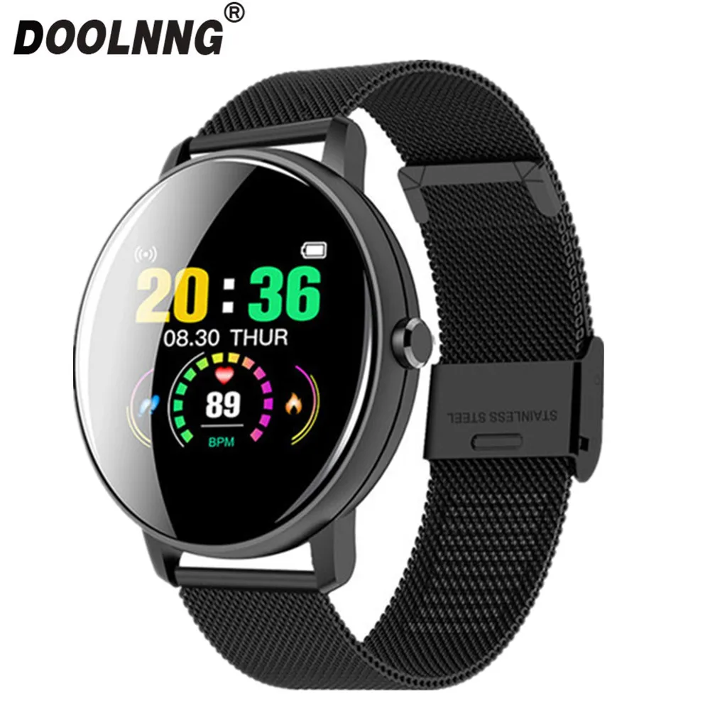 DOOLNNG 2020 Смарт часы с полным касанием для мужчин умные кровяным давлением женские