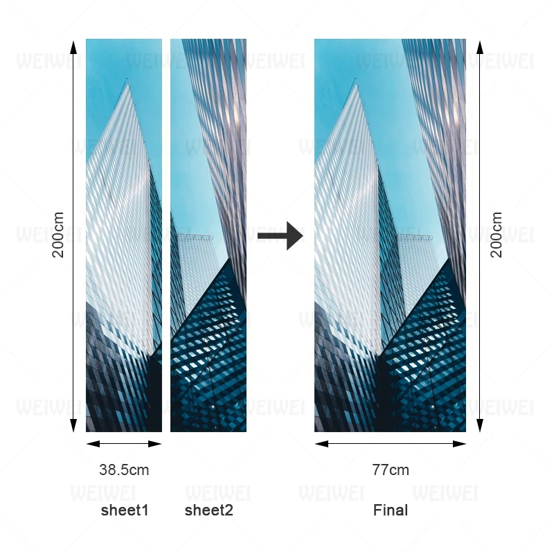 Современные высокие геометрические строительные дверные наклейки настенные