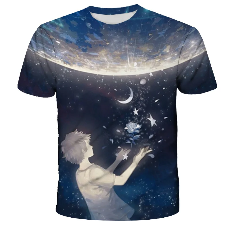 

2021 T-shirt Nature/Landscape Summer Natural Scenery Kids T-shirt Cool Boys Girls 3D Printing Tee Short Sleeve Tops 4T-14T