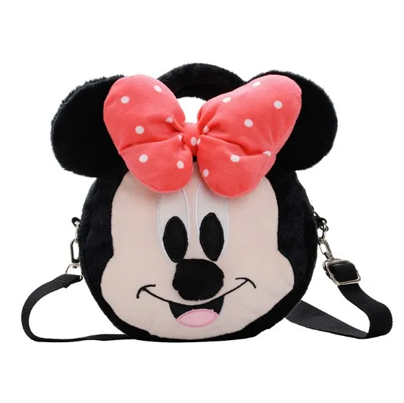 Милый плюшевый рюкзак с Микки Маусом и Минни Маус женская мягкая сумка на плечо