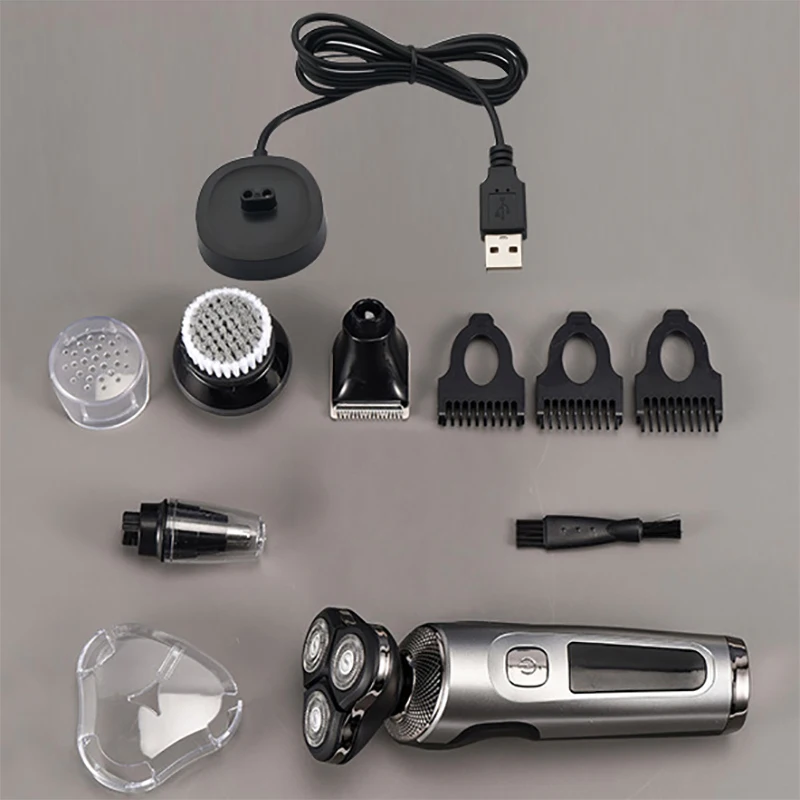 

Men's Digital Display Electric Shaver Electric Shaver Whole Body Washing Shaver Men's Rotating 3-Blade Shaver