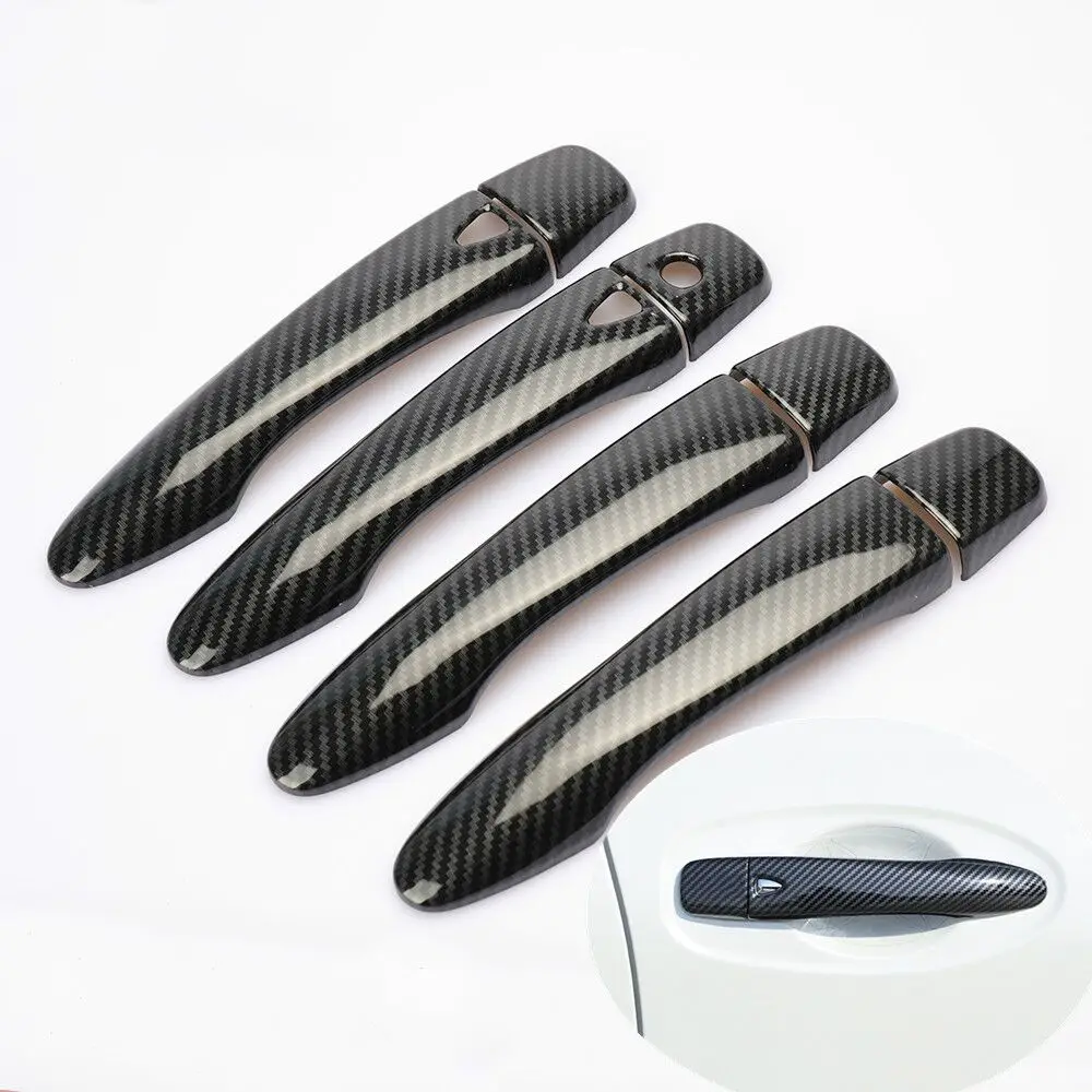 

For Nissan Murano Z52 2015 - 2020 CARBON FIBER CHROME DOOR HANDLE COVER CATCH CAP TRIM MOLDING ACCESSORIES