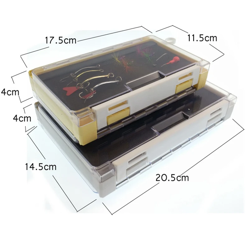 

Double-sided Fishing Box Multi-function Storage Box Plastic Fishing Tackle Boxes for Fishing Hook Lure Small Fishing Accessories