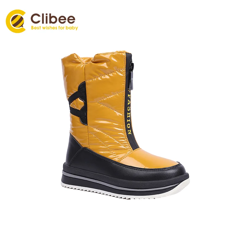 Зимние сапоги CLIBEE для девочек и мальчиков с теплым шерстяным подкладом