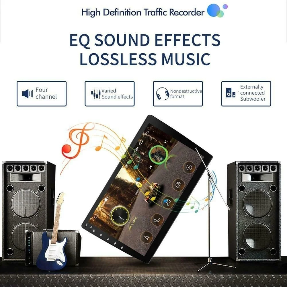 Авторадио четырехъядерный 2DIN Android 9 дюймов Автомобильный стерео BT GPS Navi WiFi MP5 плеер