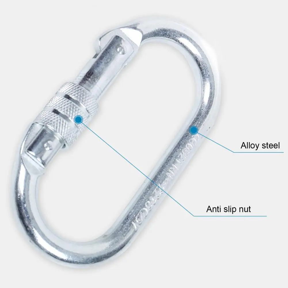 

Outdoor Safety Buckle Load Bearing Rust-free Anti-fall O-shaped Locking Climbing Carabiner Clip for Climbing Professional