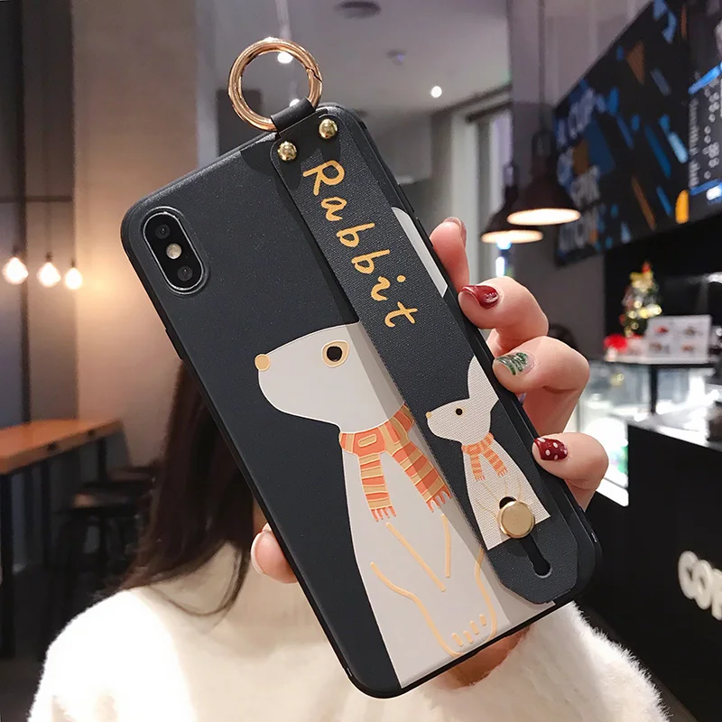 Симпатичный чехол на запястье для телефона Samsung S8 S9 S10 plus note 8 9 10 A20 A30 A40 A50 A60 A70 M20
