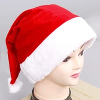 christmas decoration hats red gold velvet short plush adult children hat party dress cap