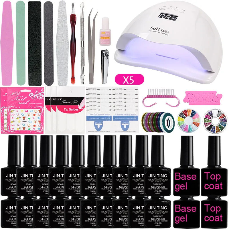 A1 акриловый набор для ногтей с УФ лампой Сушилка комплект гель лаков цвета