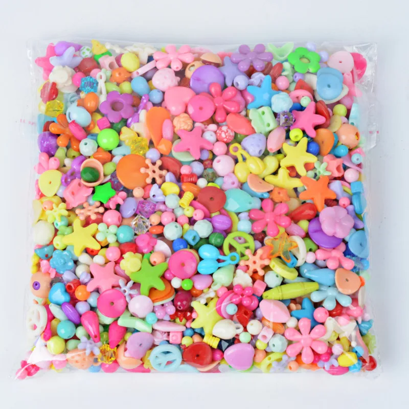 

Beads For Jewelry Making Kit DIY Accessories Acrylic Spacer Loose Bead Handmake Kids Educatinon Toys For Girls