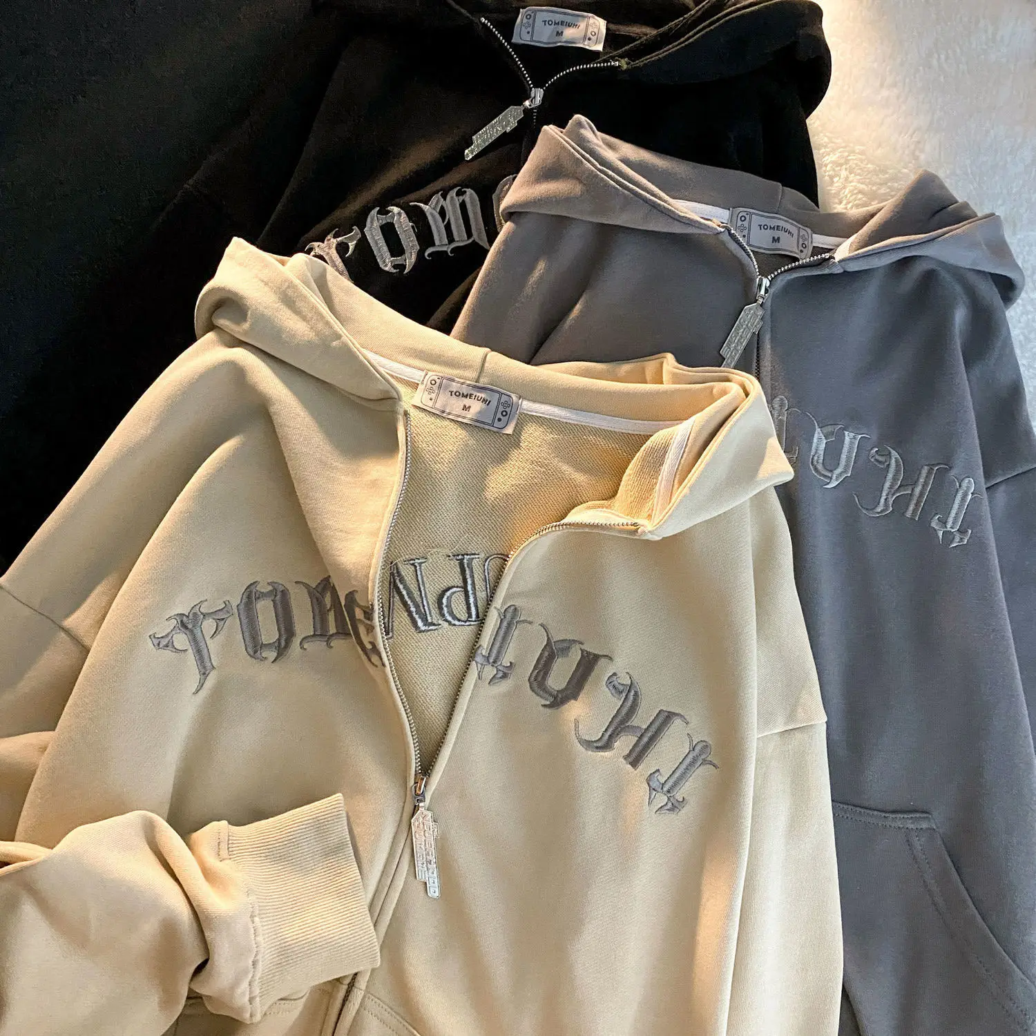 Осенний Новый кардиган с капюшоном свитер мужское и женское Свободное пальто на