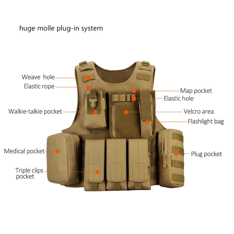 Мужской военный тактический жилет Molle боевой штурмовой тарелка CS Уличная