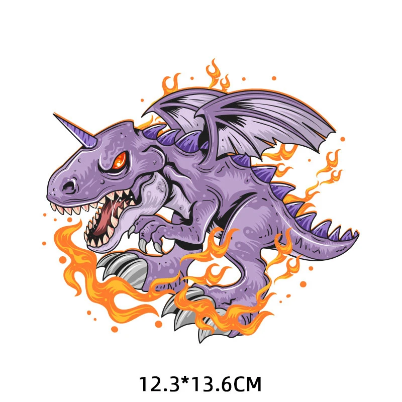 723 Animal Dinosaur Lion Wolf Crocodile Iron-on Clothes Patches Heat Transfers Vinyl Patch Children Boy Girl DIY Clothing Sticker F - Цвет: 723