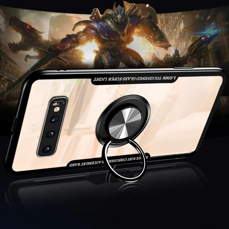 Роскошный Металлический автомобильный держатель с кольцом чехол для samsung galaxy S10