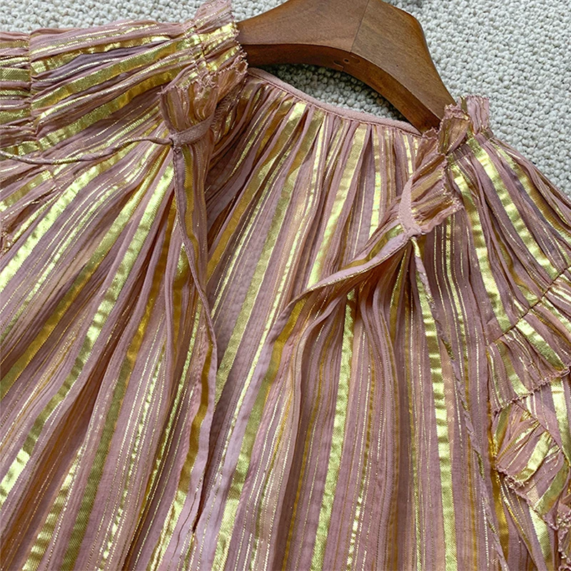 UJ высокое качество винтажный стиль маленькая Сексуальная шелковая смесь золотая