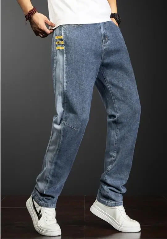 Ice Silk Thin Jeans Men Straight Slim Fit Harlan Pants Business Casual Stretch Straight Work Classic Style Jeans Size 28-44