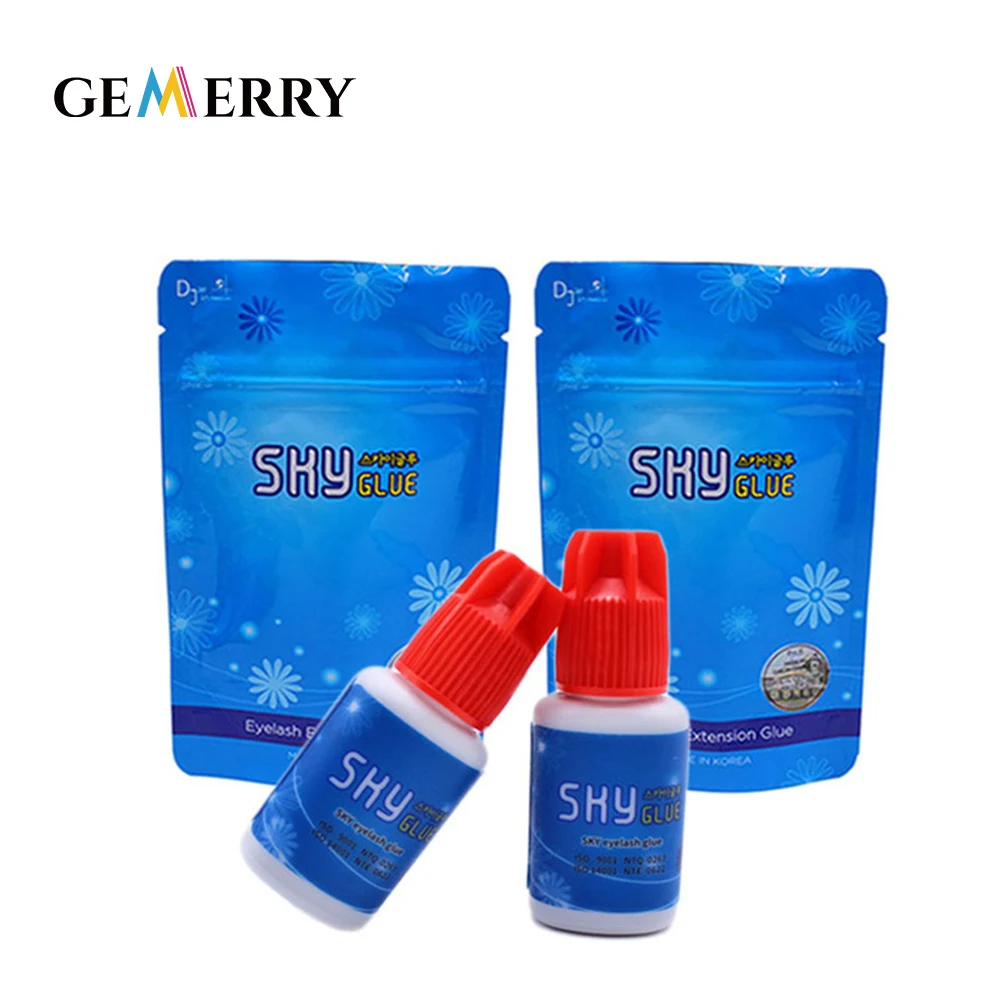 Наклейка для наращивания ресниц 5g Sky S + быстросохнущий клей накладных